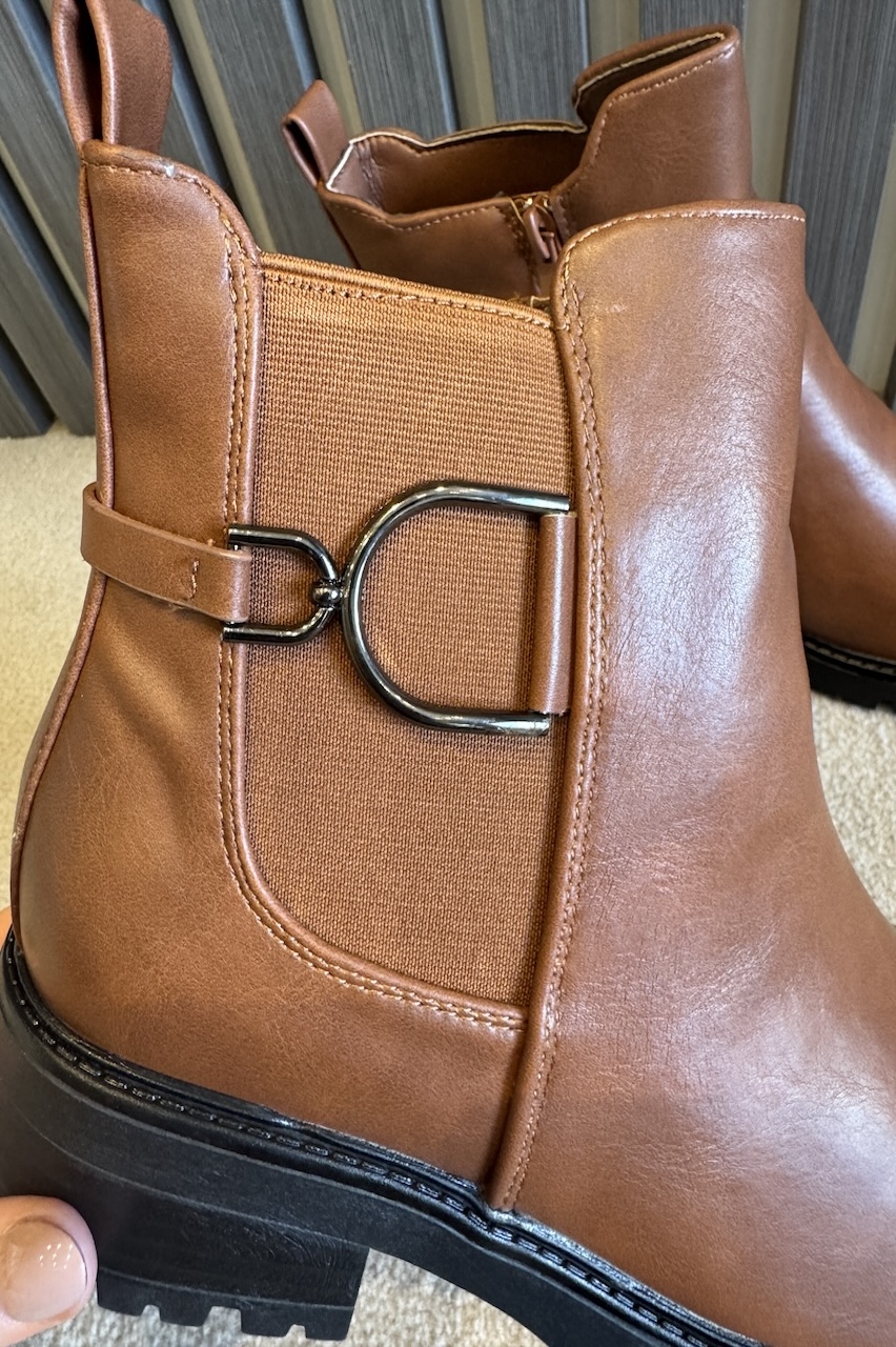 Tan Belmont Ankle Boots With Detail 