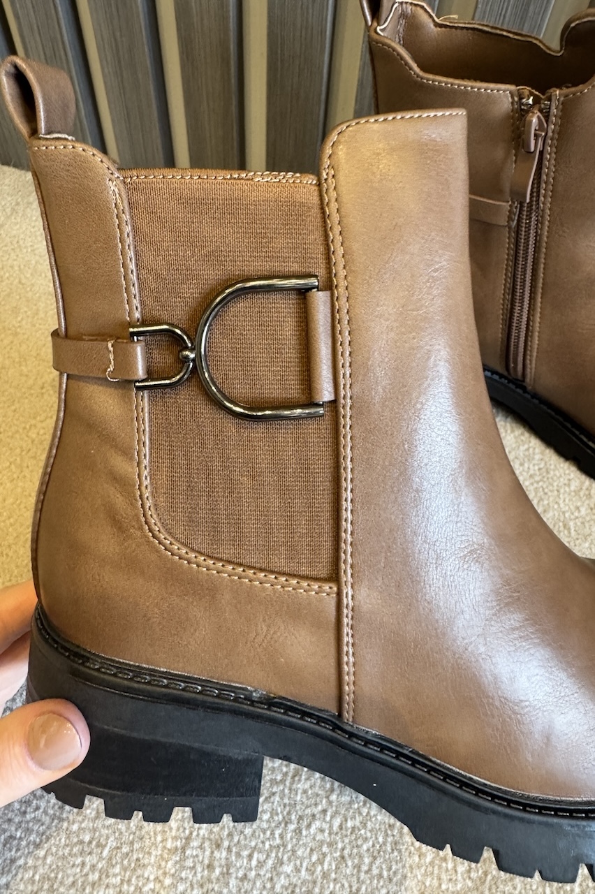 Brown Belmont Ankle Boots With Detail 