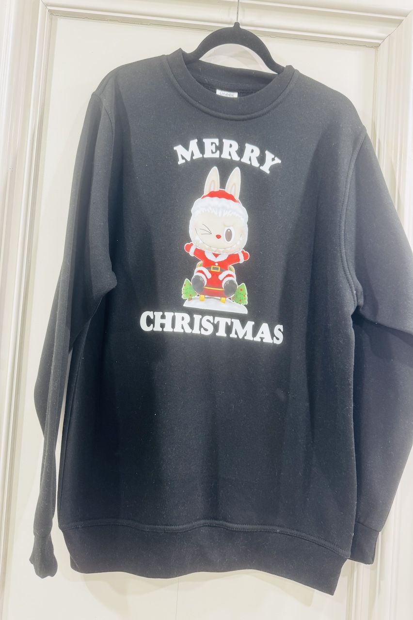 Black Labubu Merry Christmas Sweatshirt 