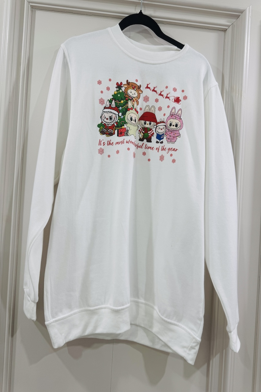 White Labubu Most Wonderful Time Of The Year Christmas Sweatshirt 