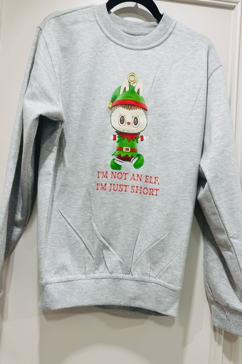Children's Grey Labubu Elf Christmas Sweatshirt