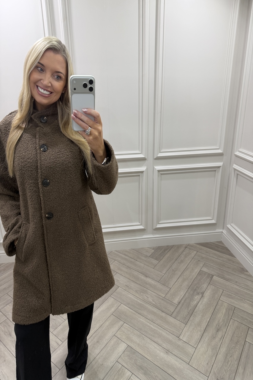 Luxury Brown Celine A-Line Coat