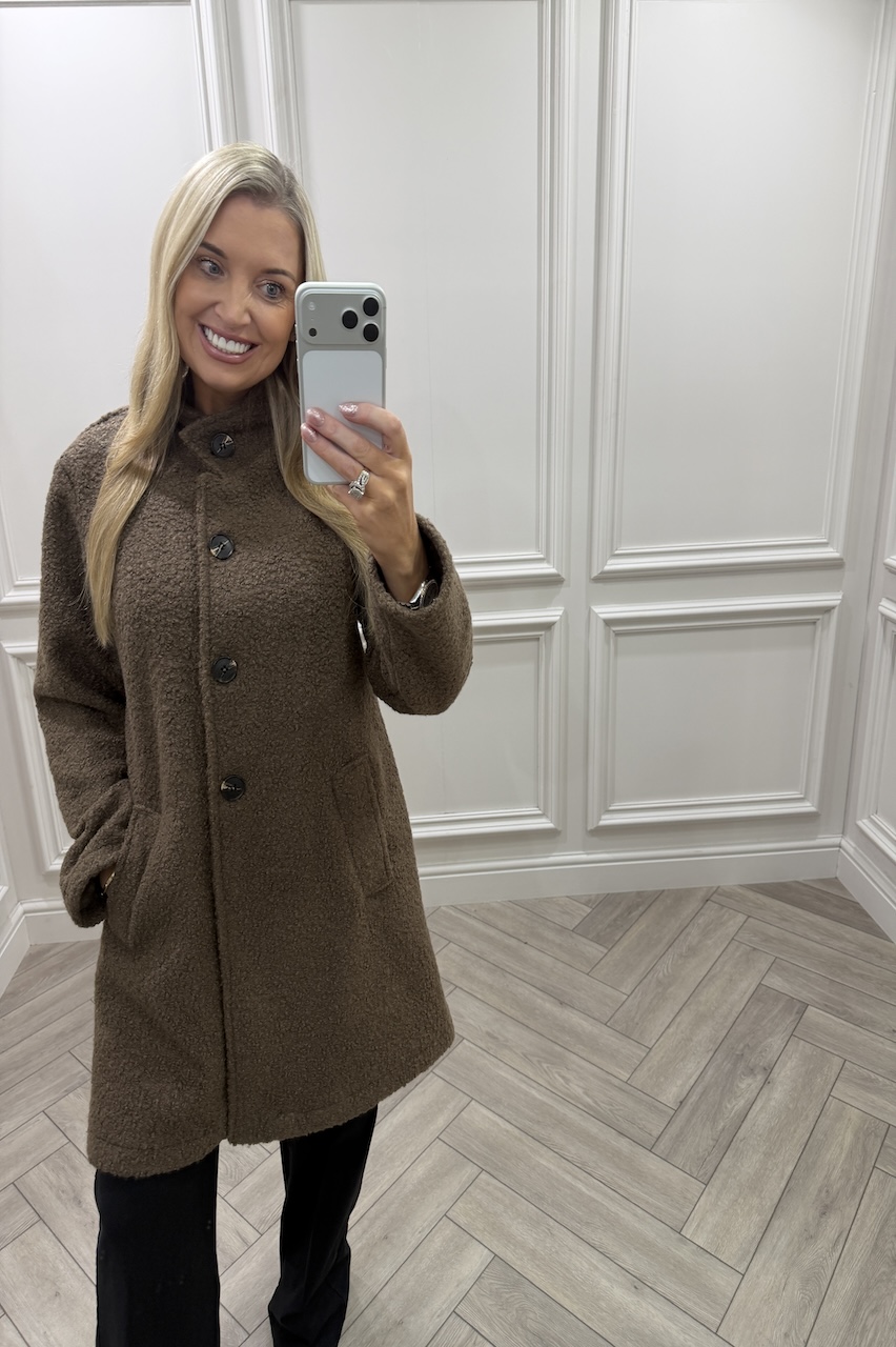 Luxury Brown Celine A-Line Coat