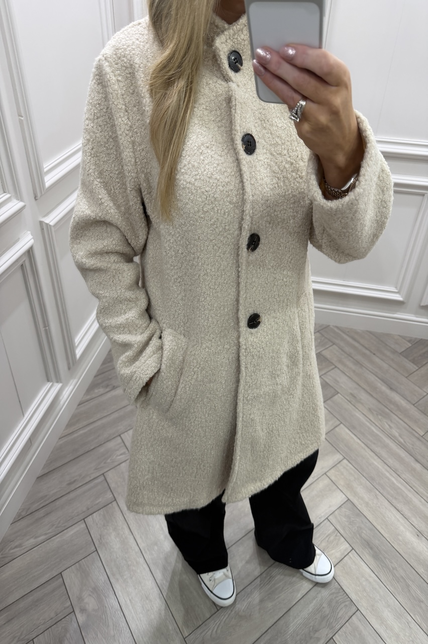 Luxury Beige Celine A-Line Coat