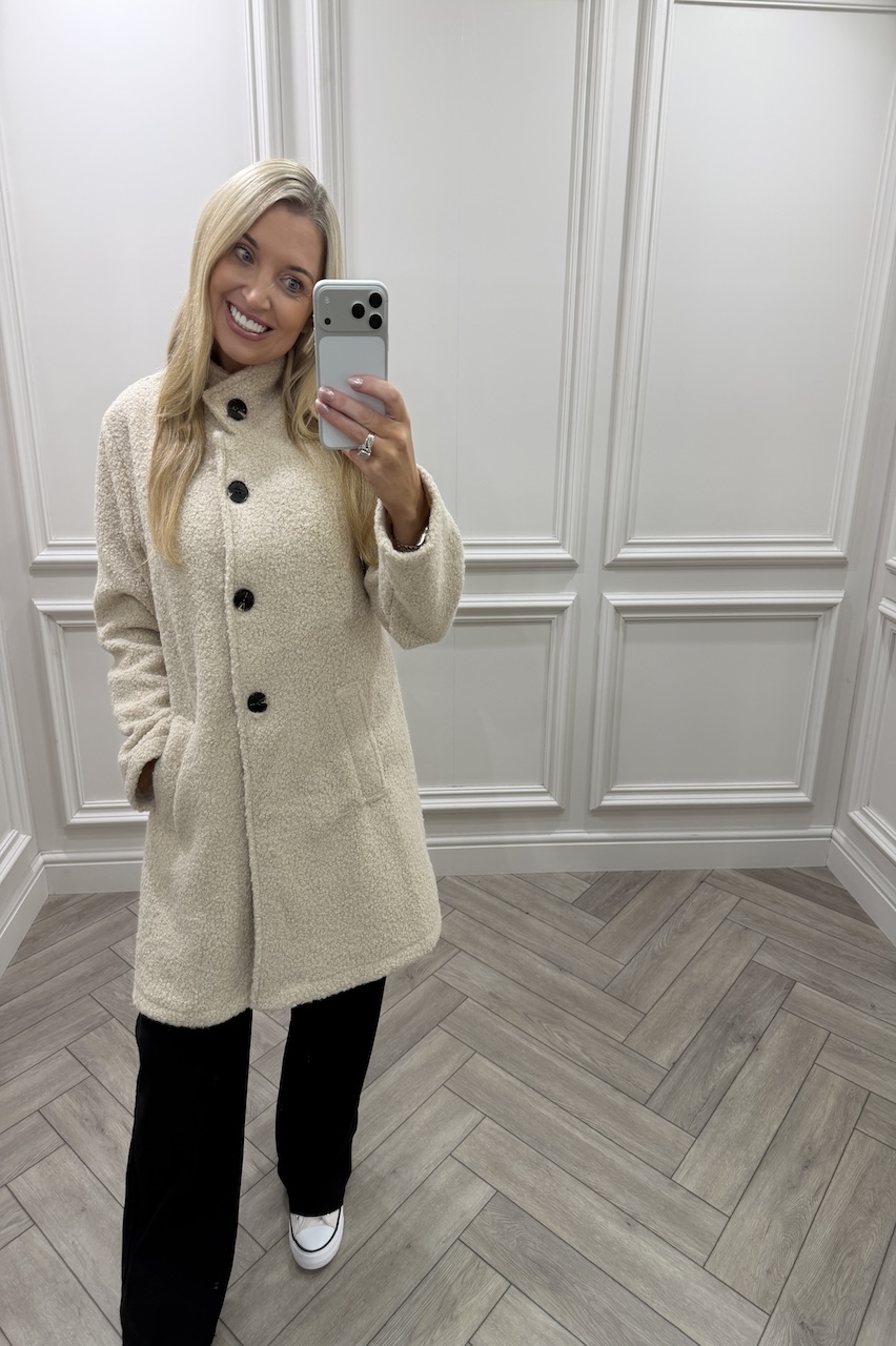 Luxury Beige Celine A-Line Coat