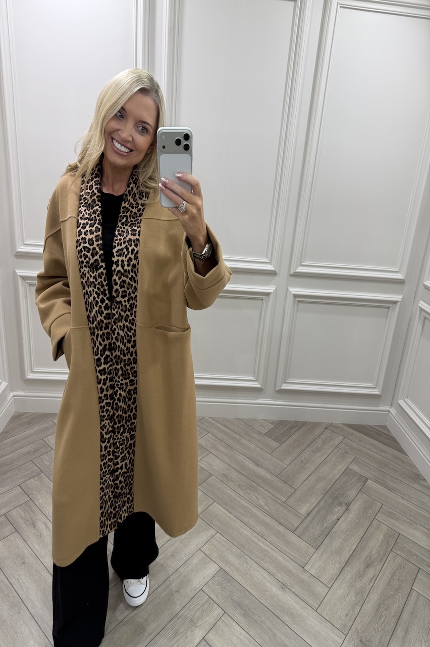 Eliana Tan Leopard Coat