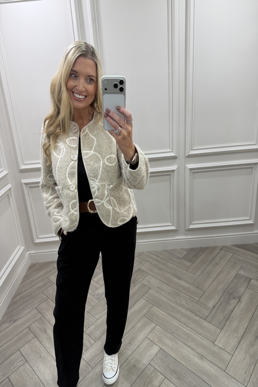 Romy Beige Swirl Jacket