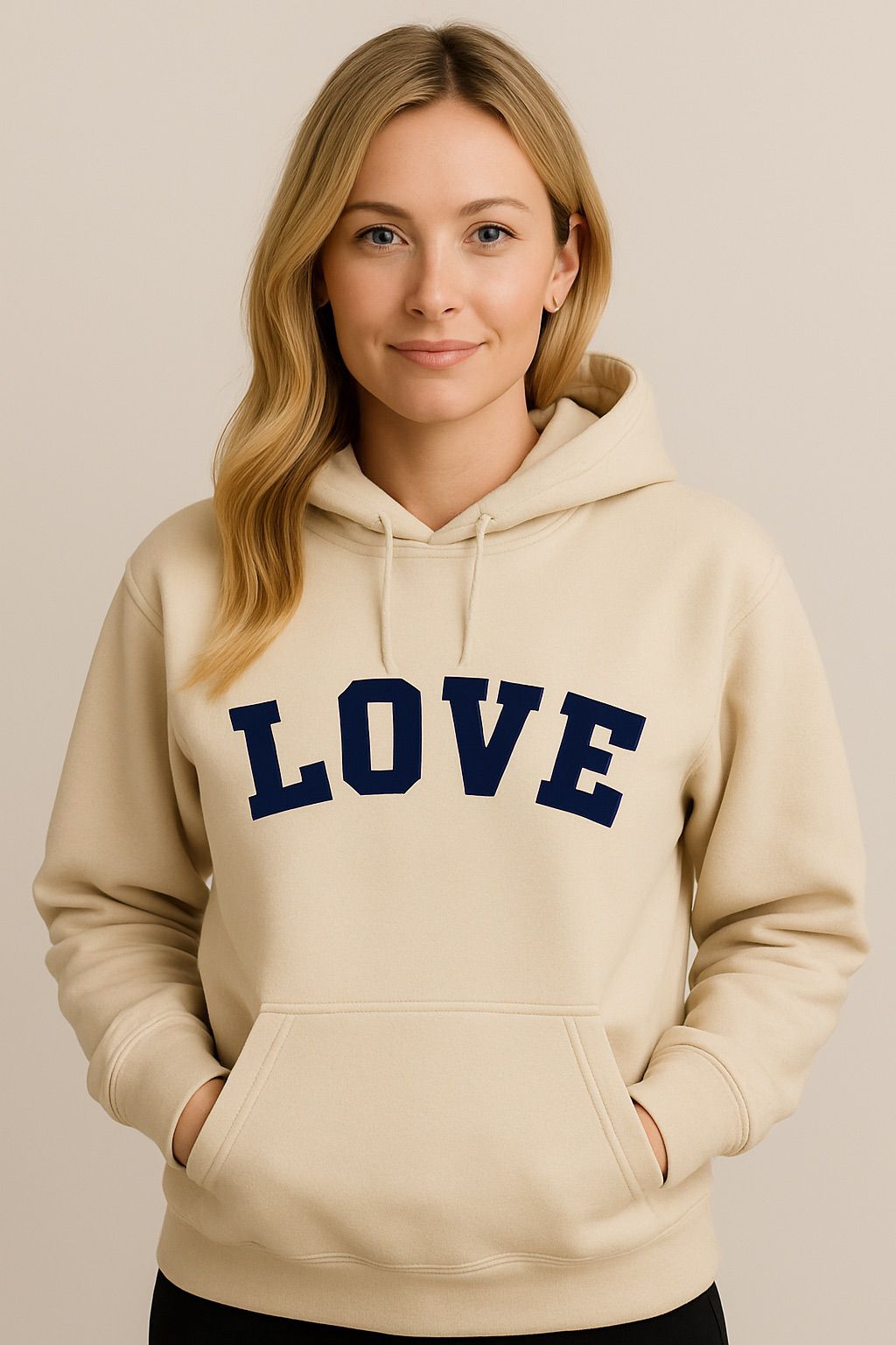 Beige 'Love' Hoodie
