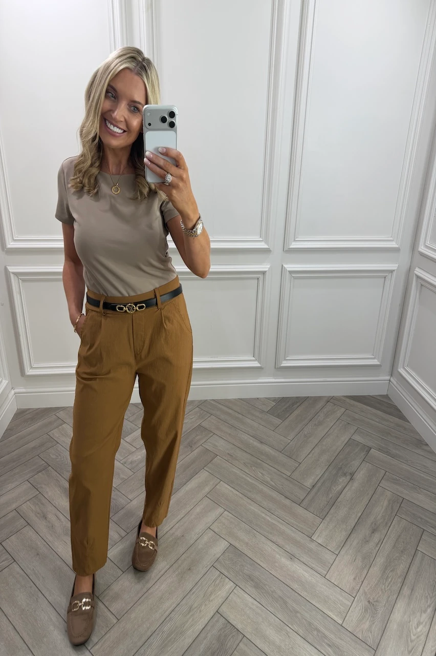 Tan Mom Magic Trousers