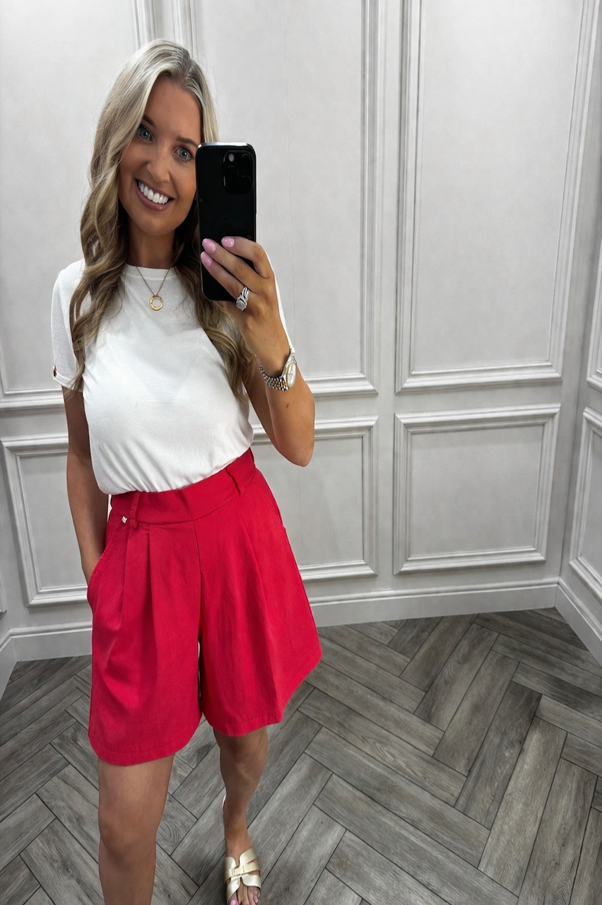Bella Red Magic High Waist Shorts 