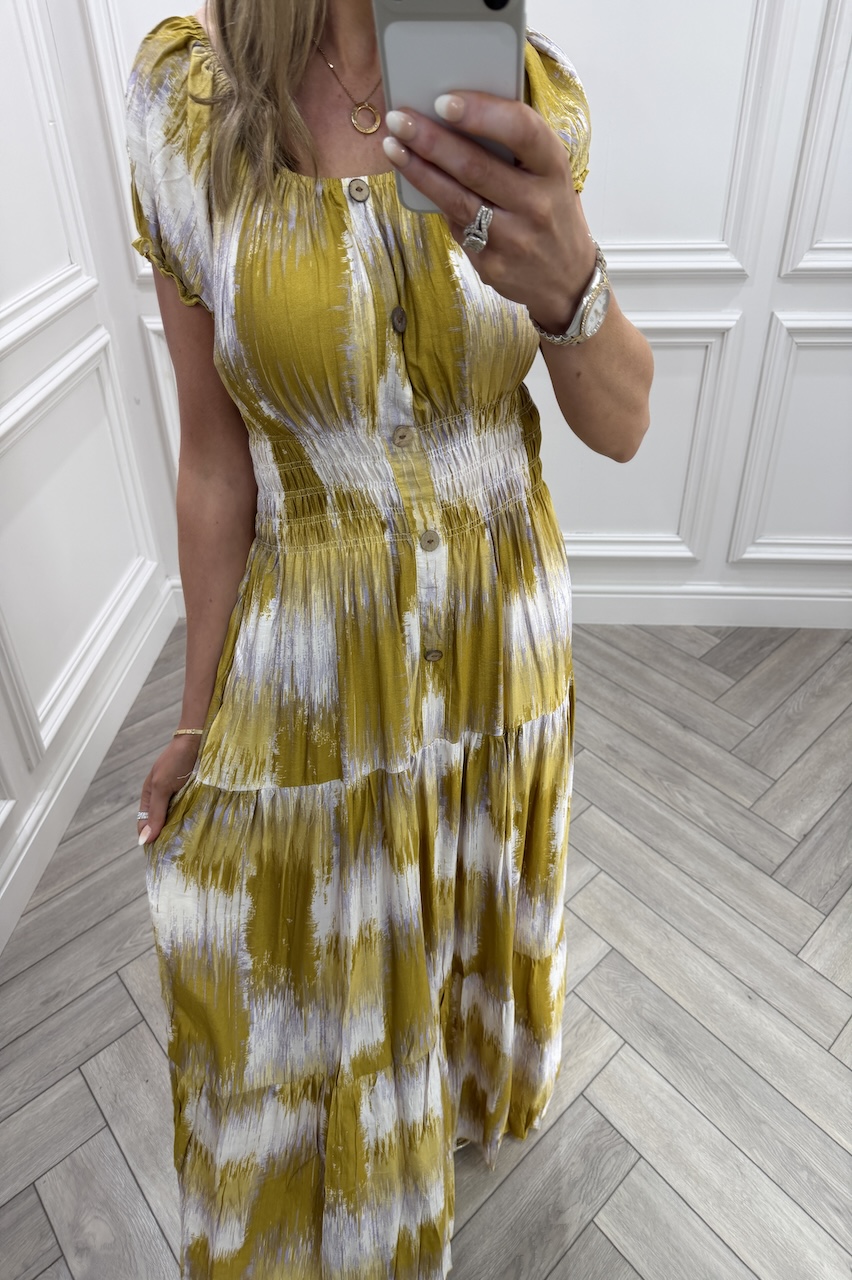 Yellow Matilda Shirred Maxi Dress