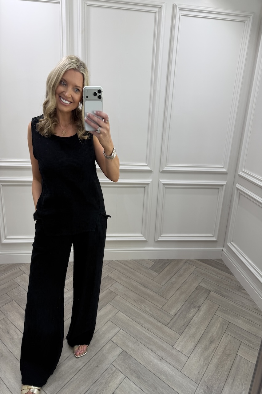 Black Allure Cotton Co-Ord Set