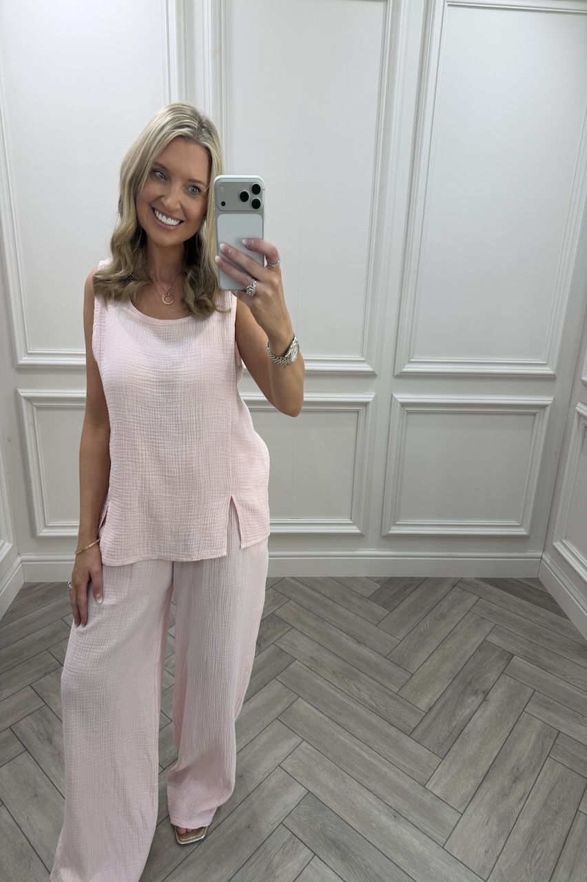 Baby Pink Allure Cotton Co-Ord Set