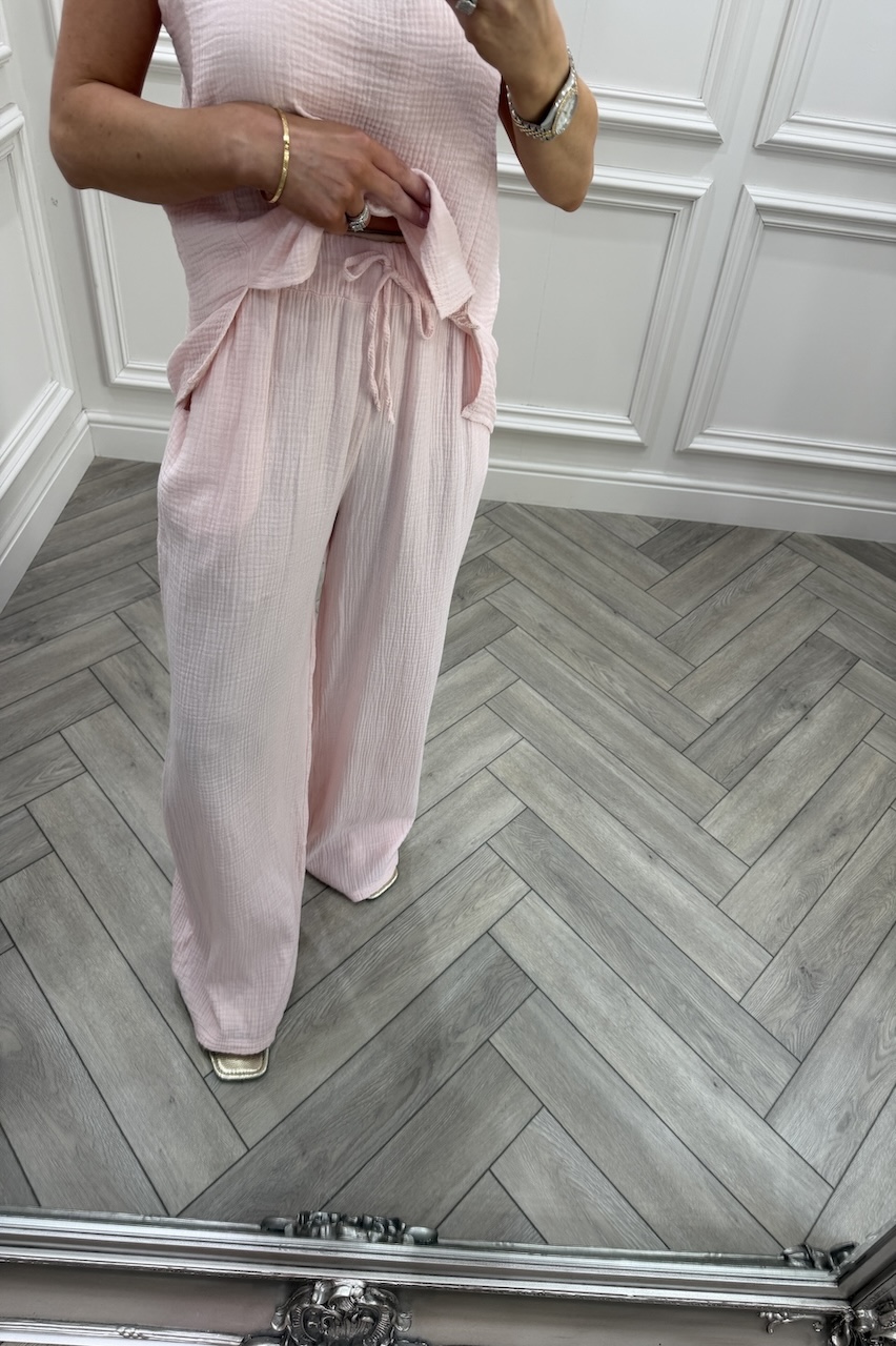Baby Pink Allure Cotton Co-Ord Set