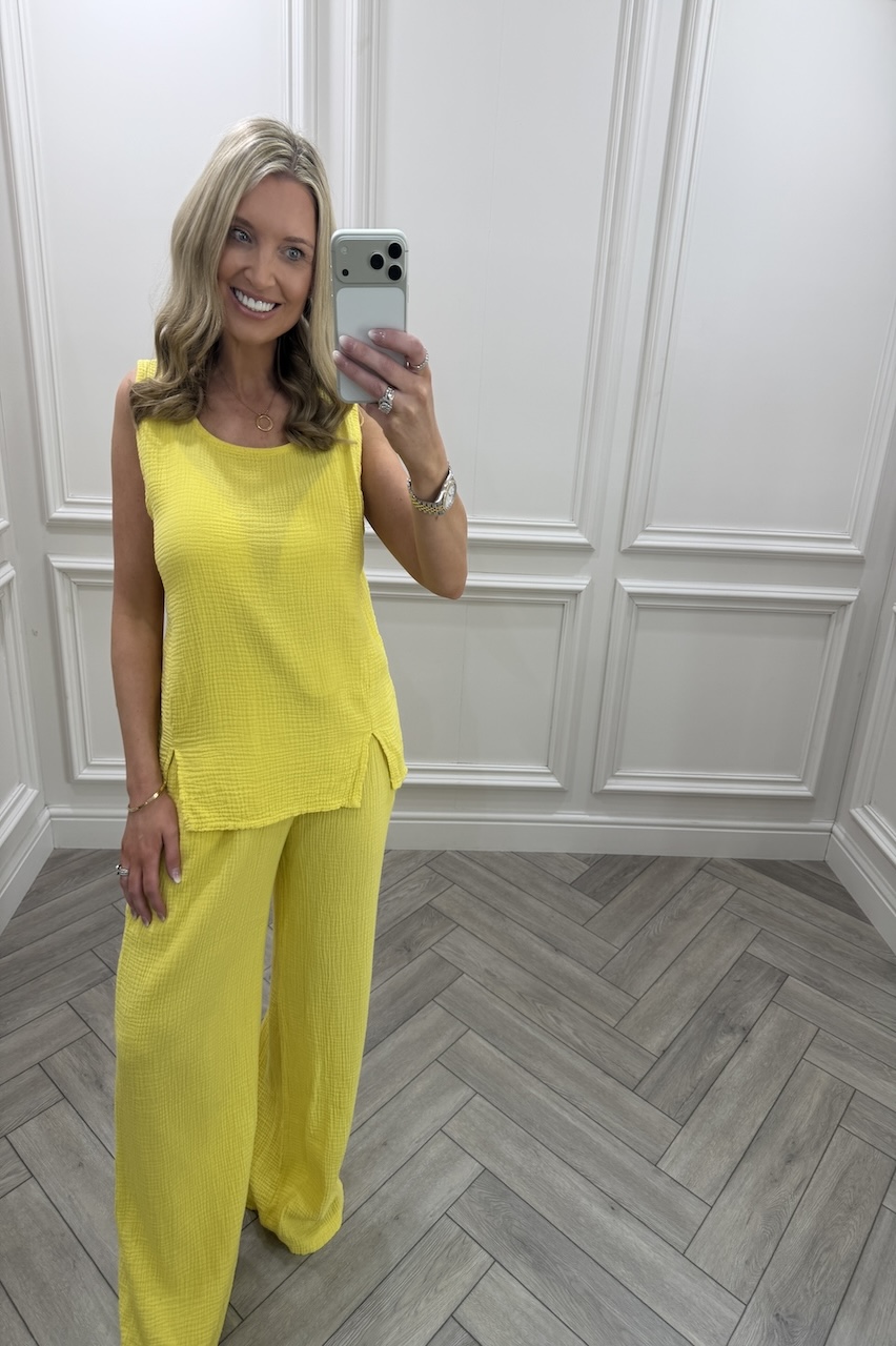 Yellow Allure Cotton Co-Ord Set