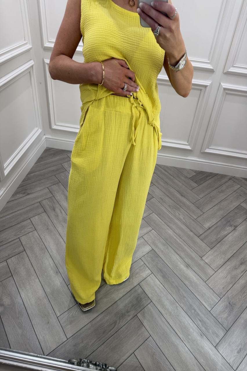 Yellow Allure Cotton Co-Ord Set