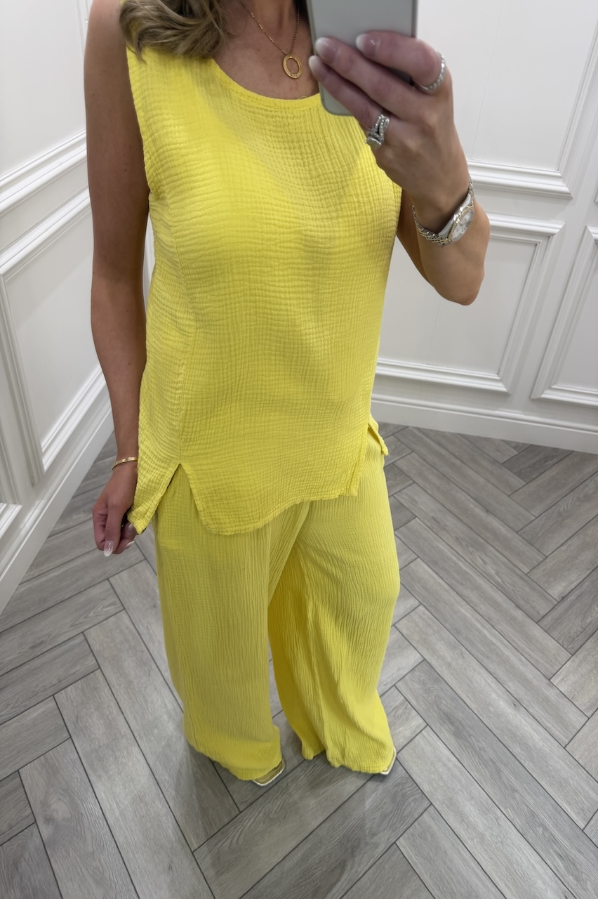 Yellow Allure Cotton Co-Ord Set
