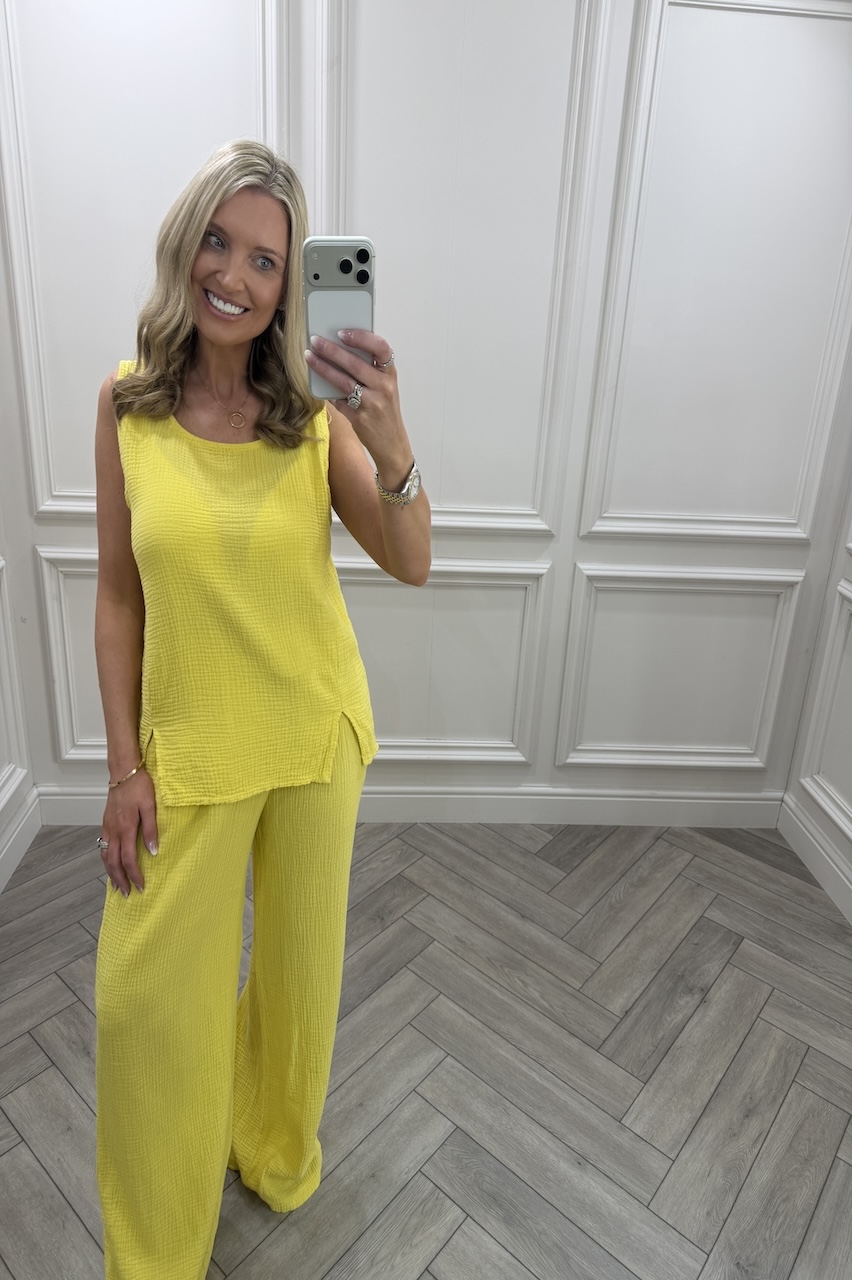 Yellow Allure Cotton Co-Ord Set