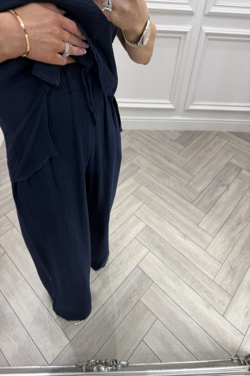 Navy Allure Cotton Co-Ord Set