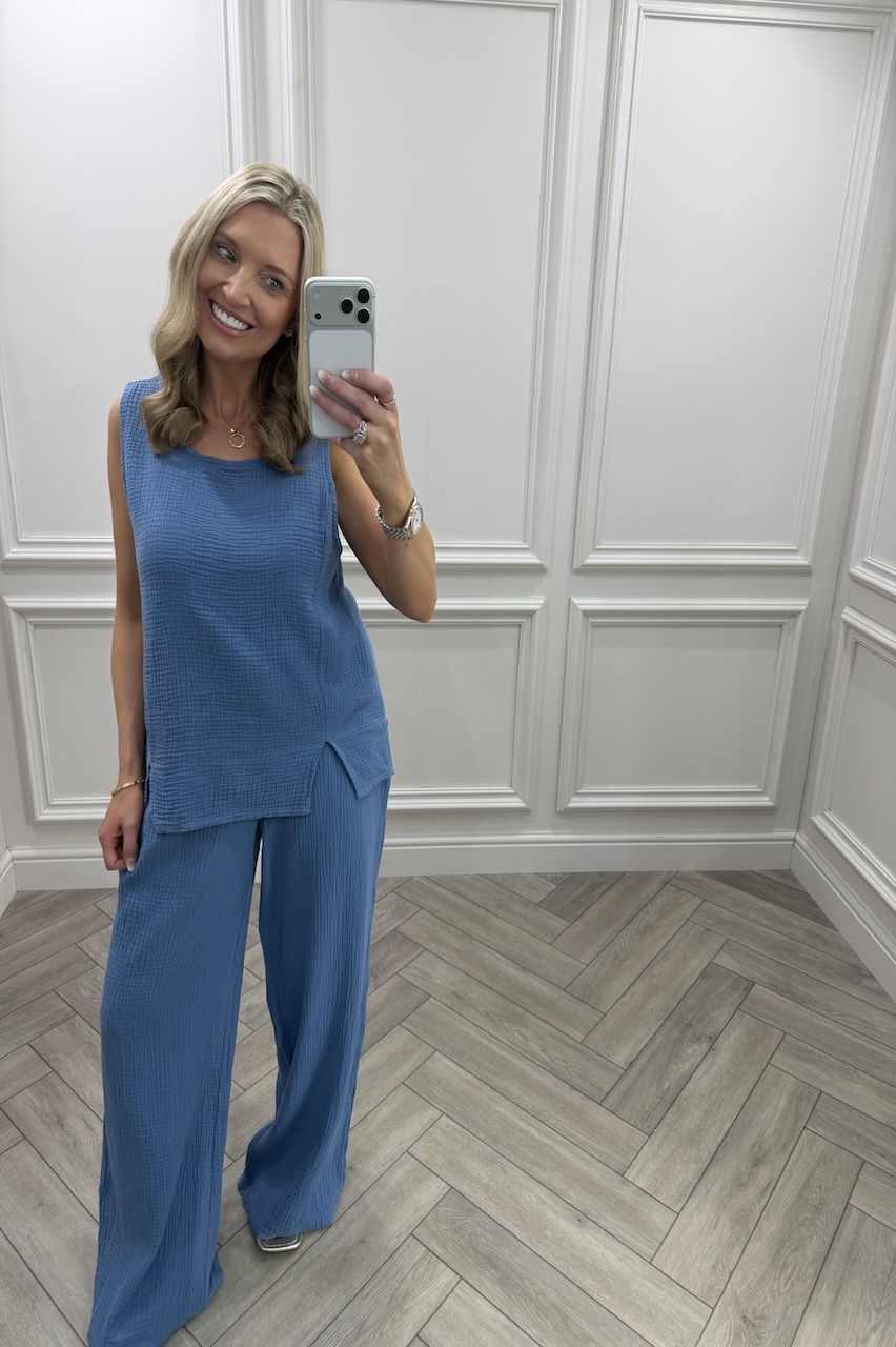 Denim Blue  Allure Cotton Co-Ord Set