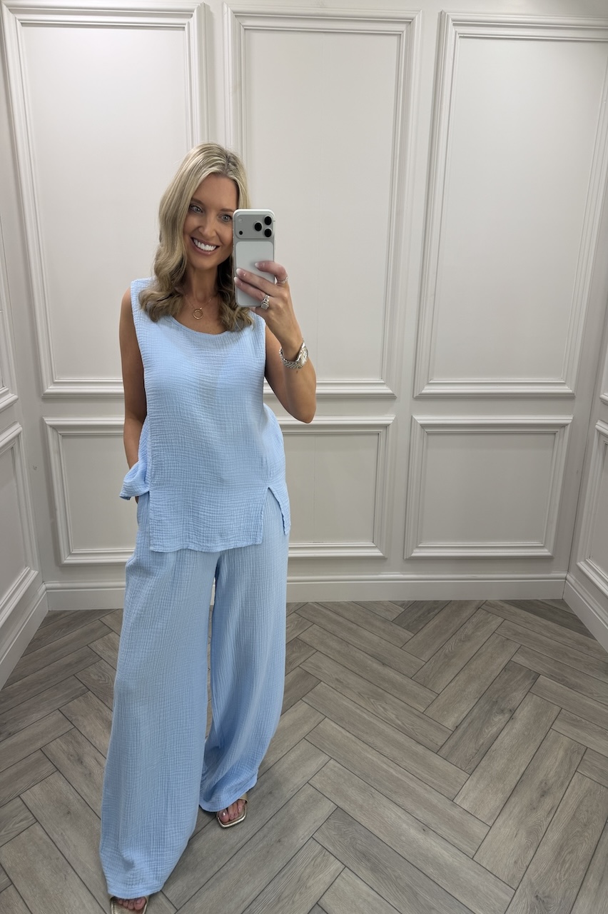 Sky Blue  Allure Cotton Co-Ord Set