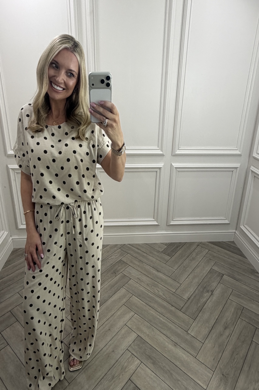 Beige & Brown Monaco Polka Co-Ord