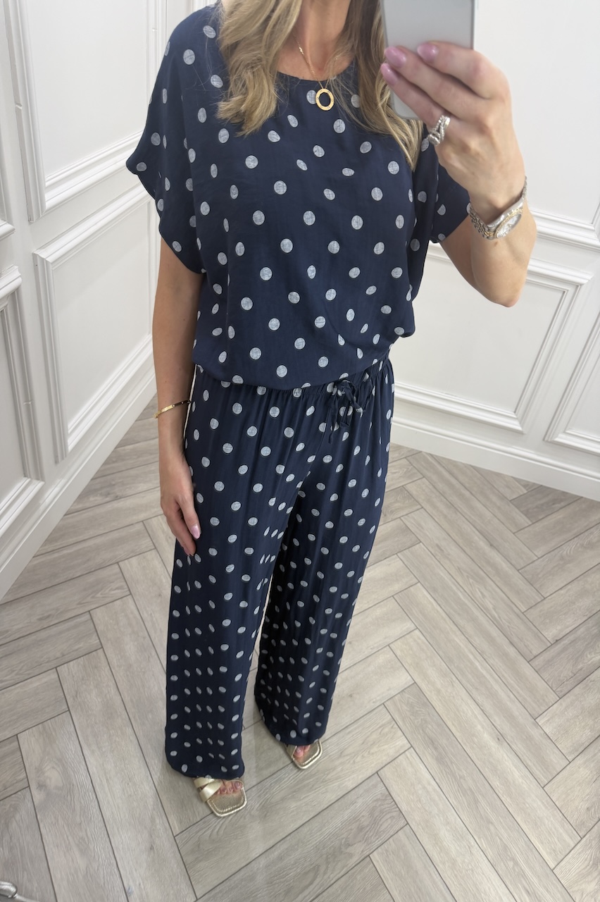 Navy & White Monaco Polka Co-Ord