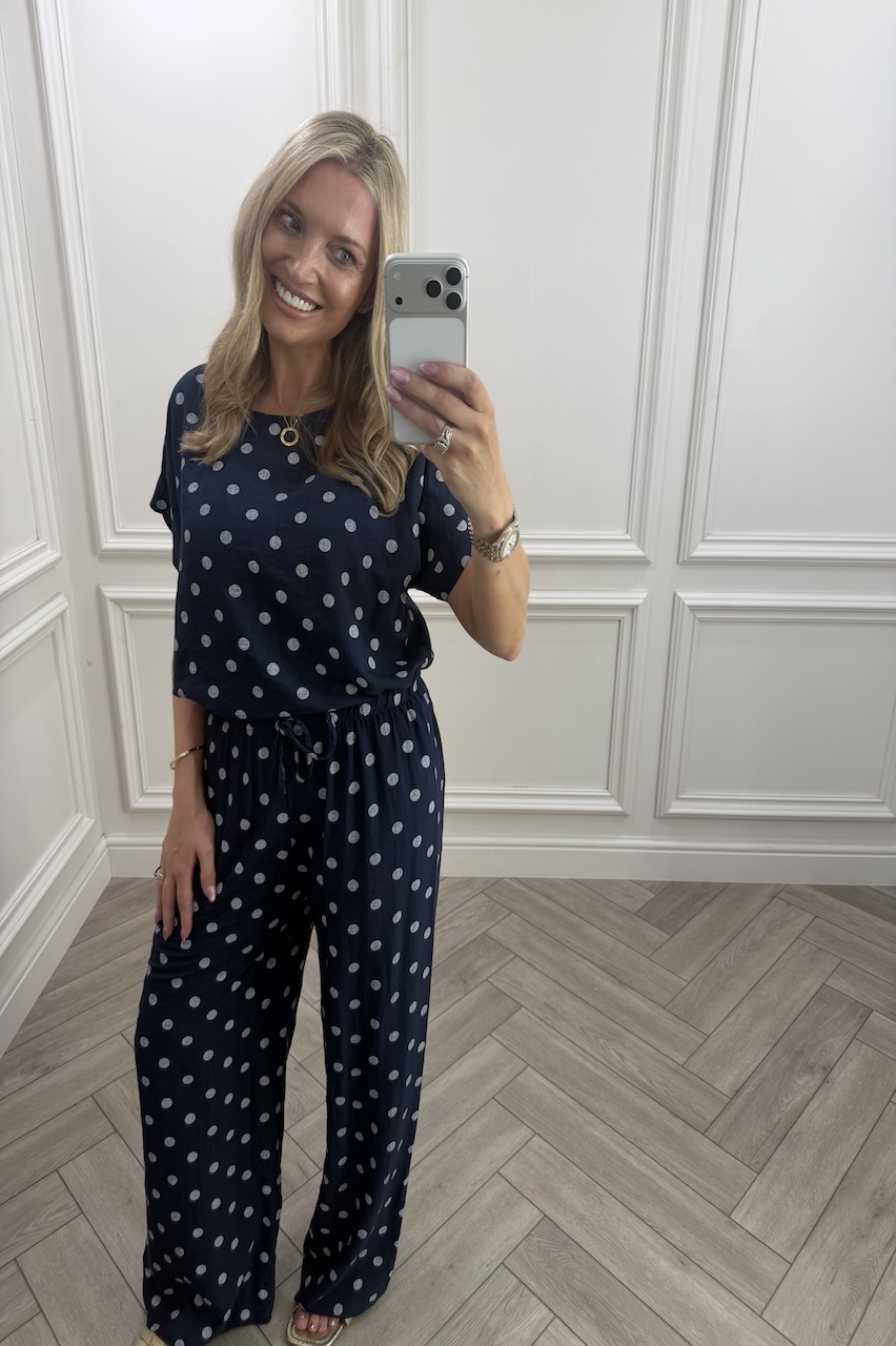 Navy & White Monaco Polka Co-Ord