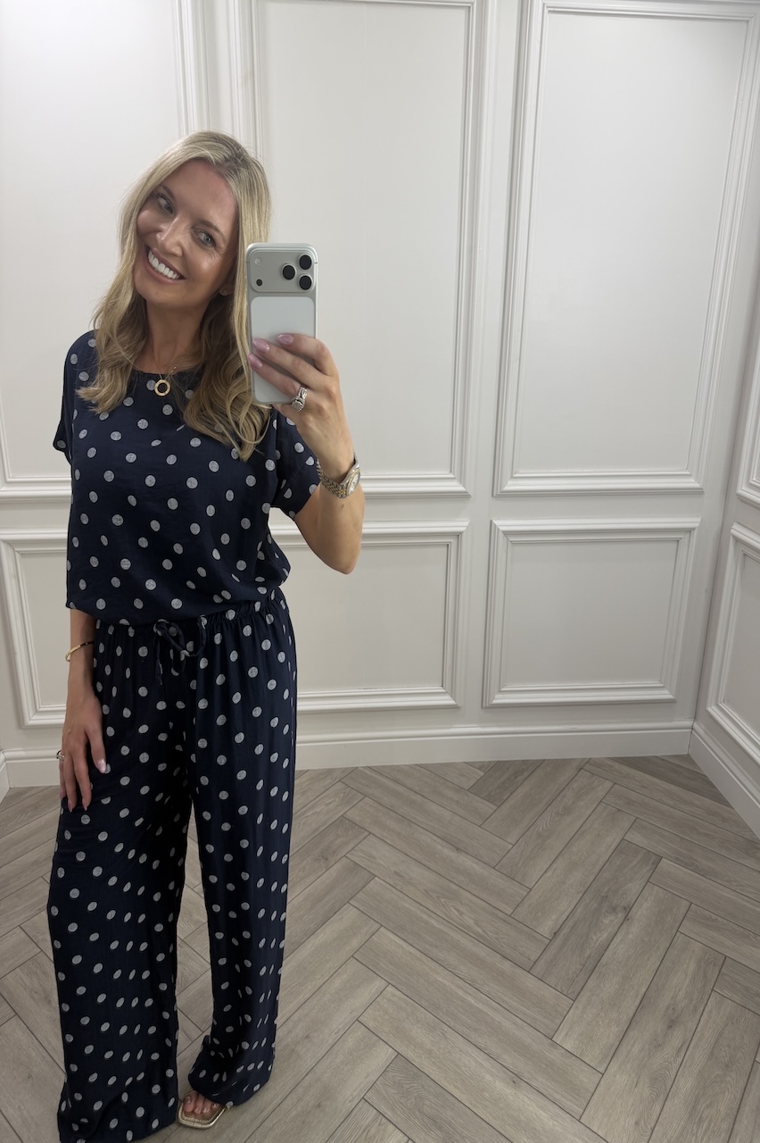 Navy & White Monaco Polka Co-Ord
