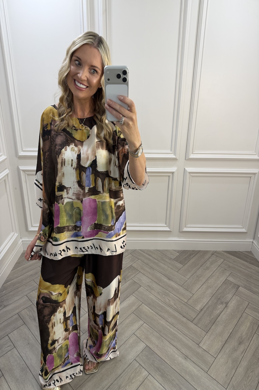 Brown Capri  Trouser Co-Ord