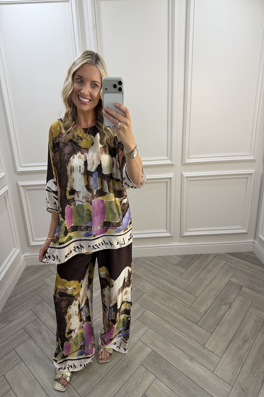 Brown Capri  Trouser Co-Ord