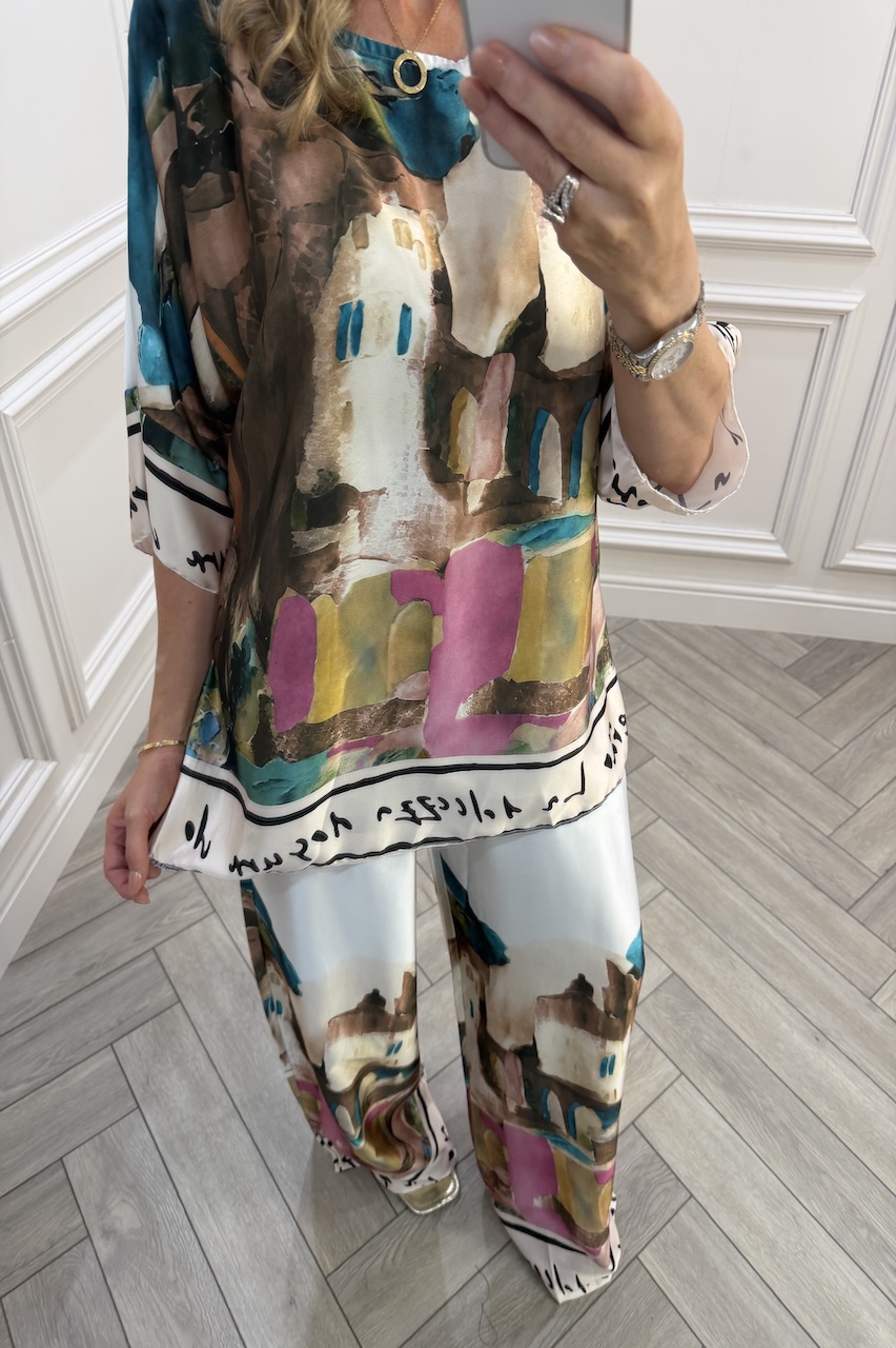 Beige  Capri Trouser Co-Ord