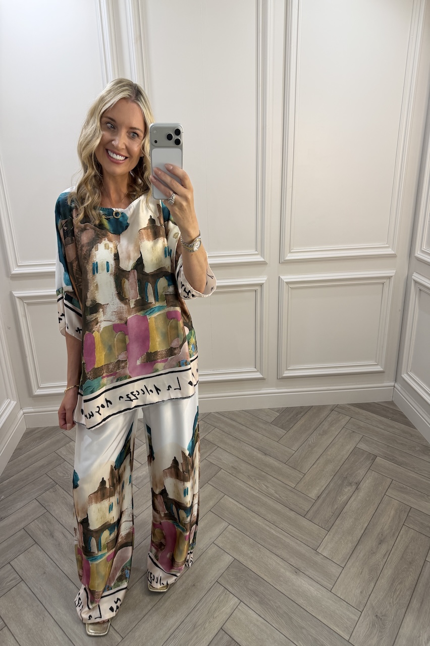 Beige  Capri Trouser Co-Ord