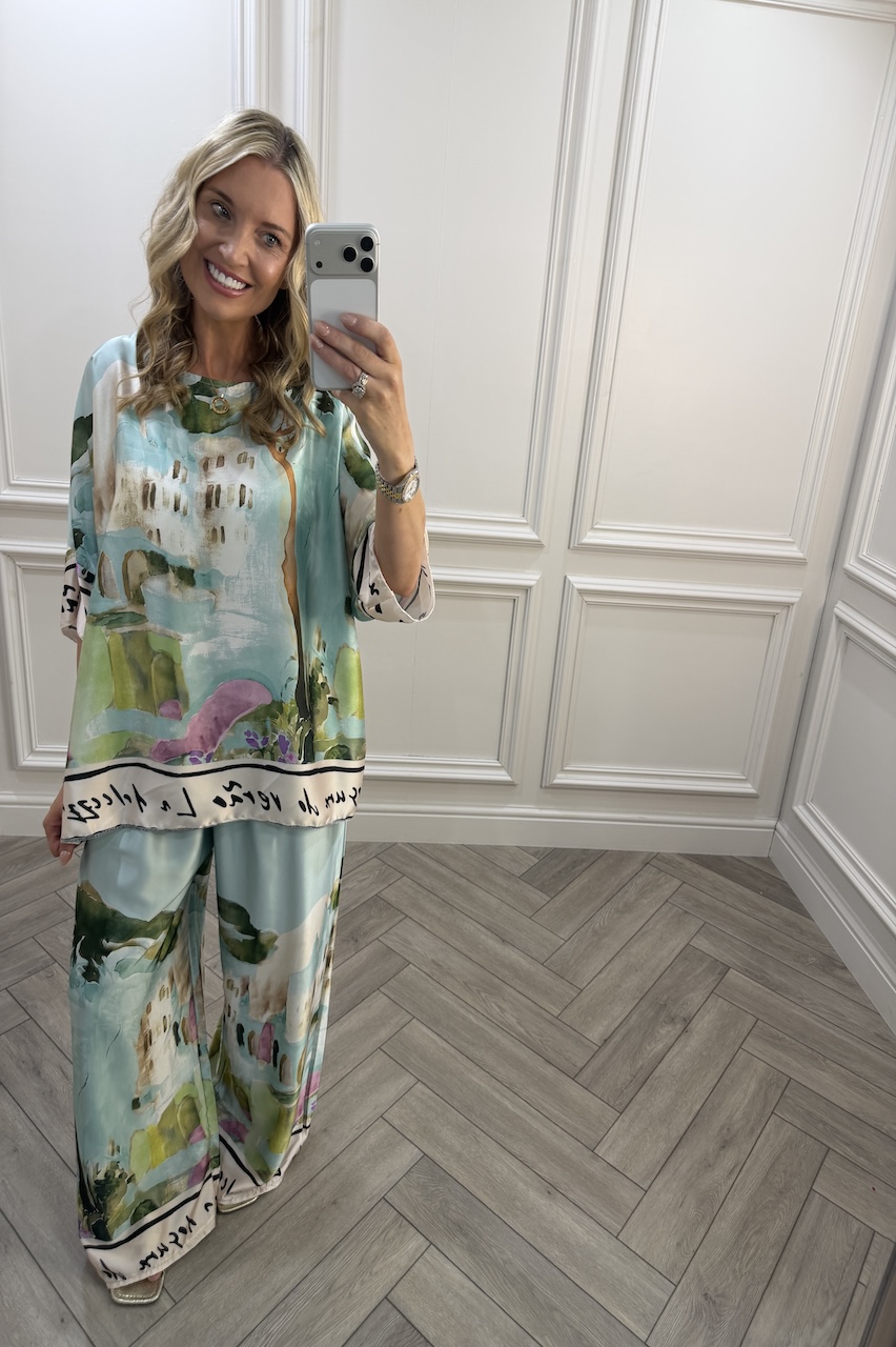 Turquoise Capri Trouser Co-Ord