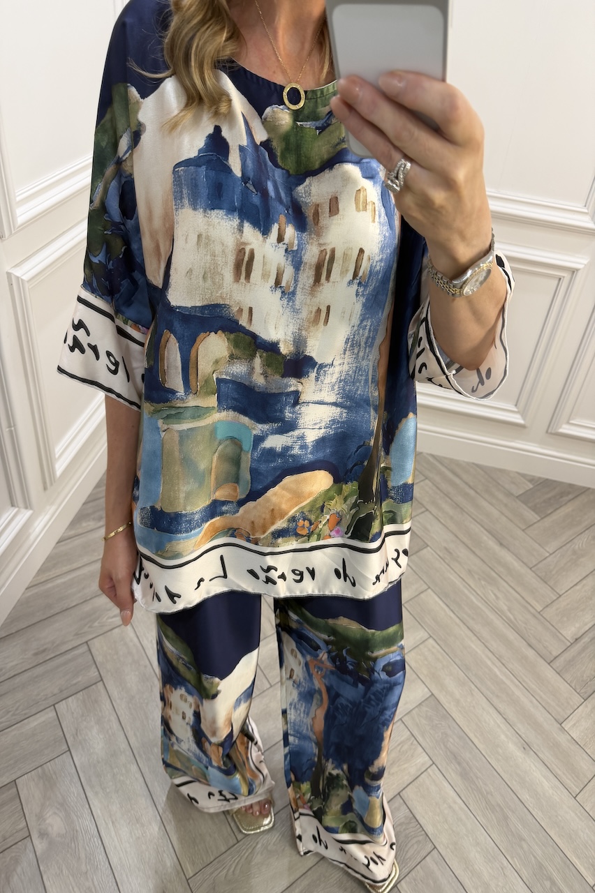 Navy Capri Trouser Co-Ord