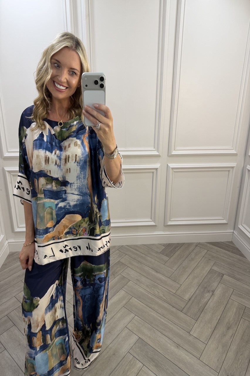 Navy Capri Trouser Co-Ord