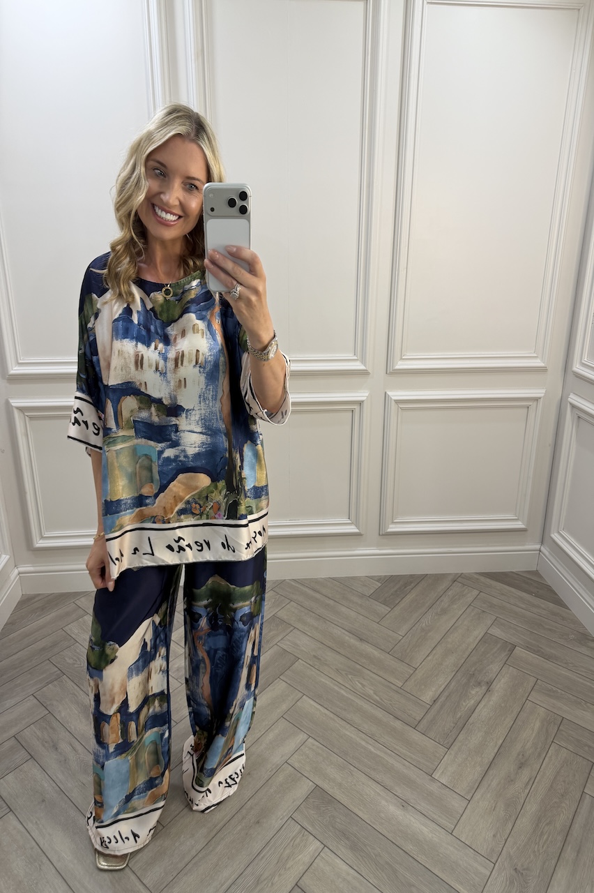 Navy Capri Trouser Co-Ord