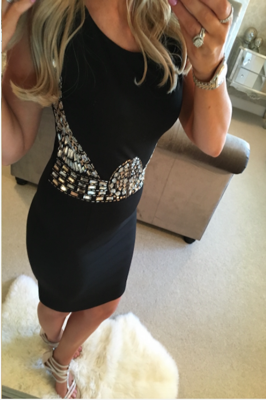 Lux Hayley Black Diamond Bodycon Dress