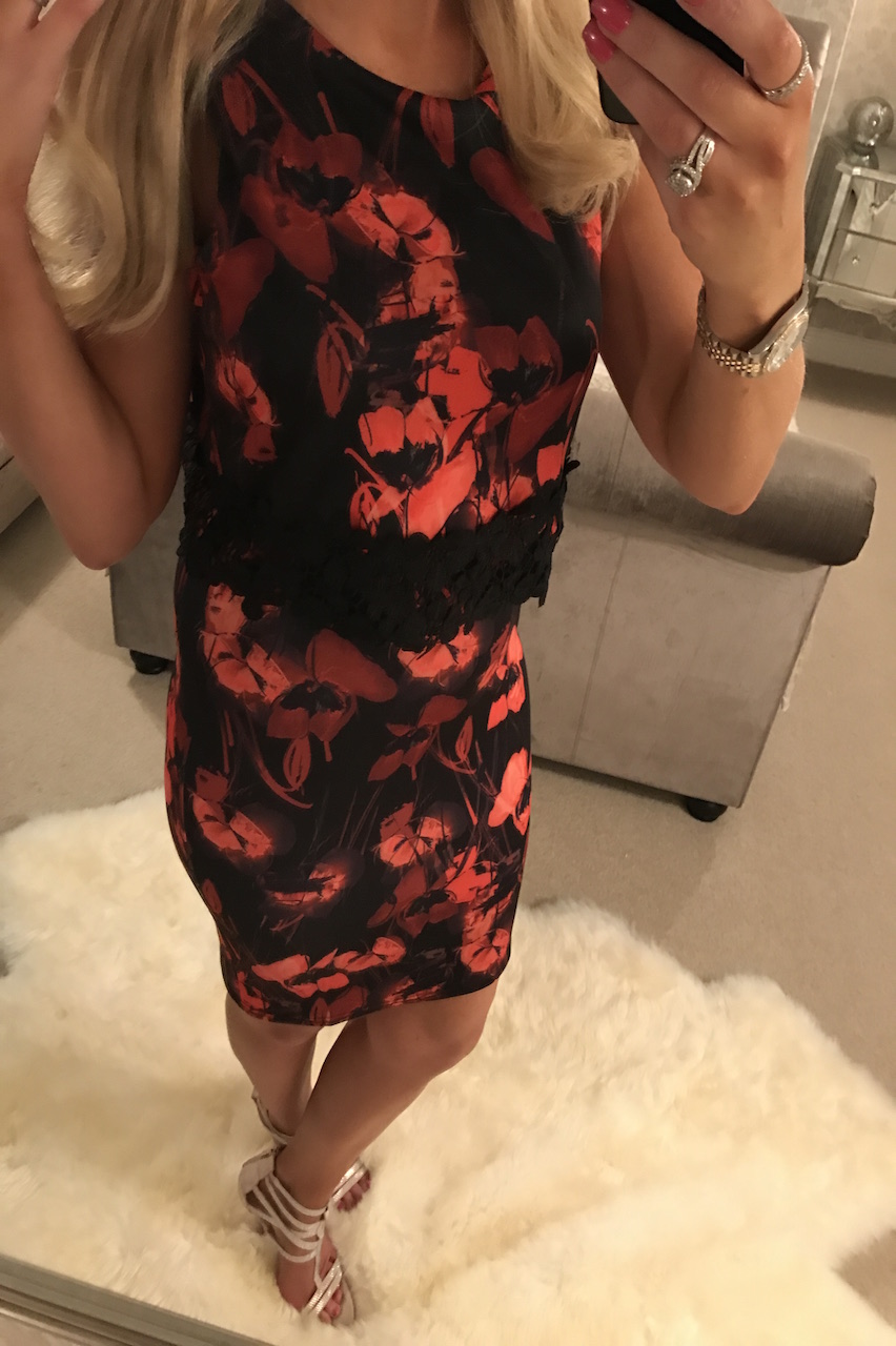 Jess Red Floral Bodycon Dress