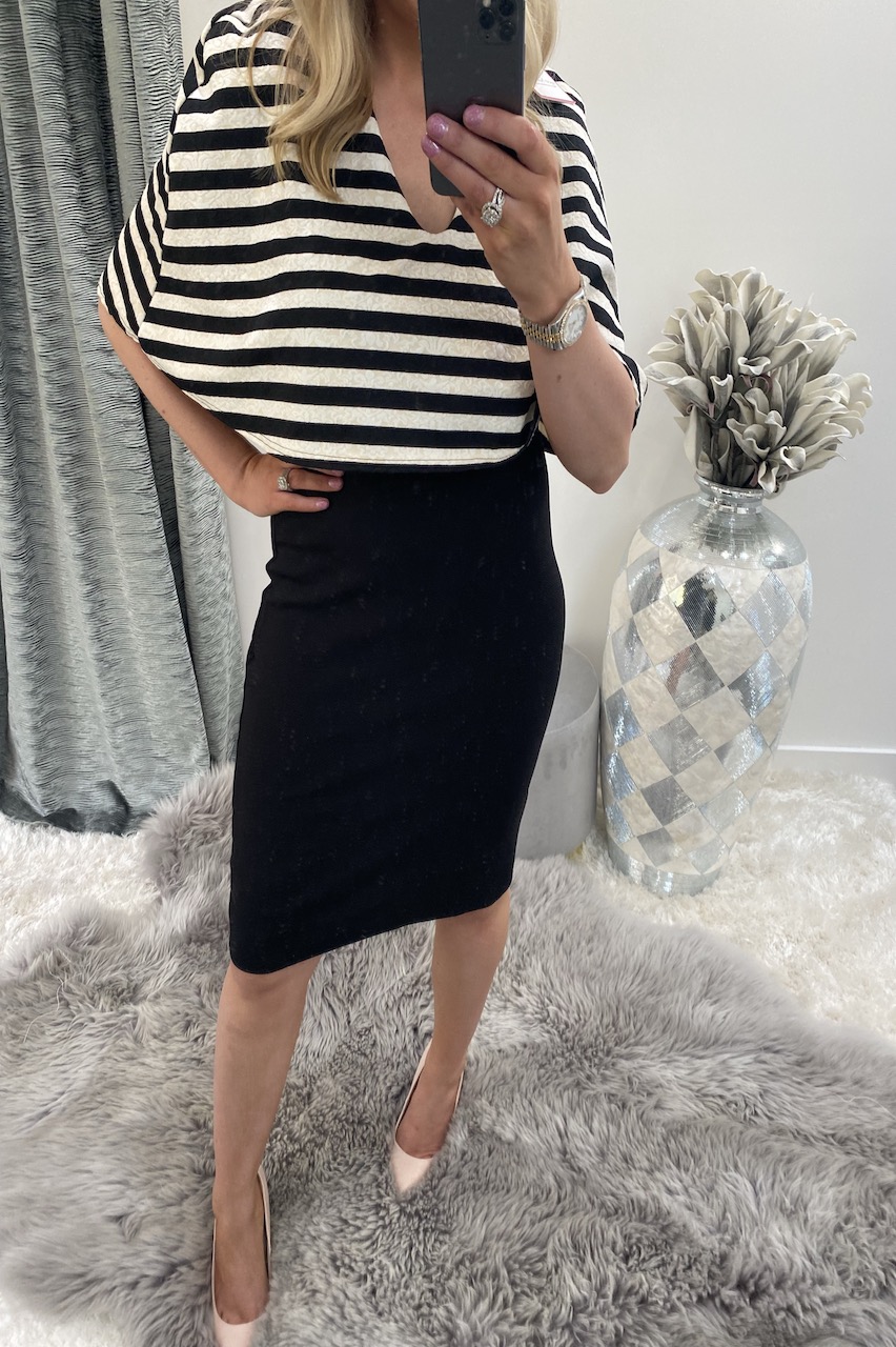 Monochrome Stripe Fiona Bodycon Dress