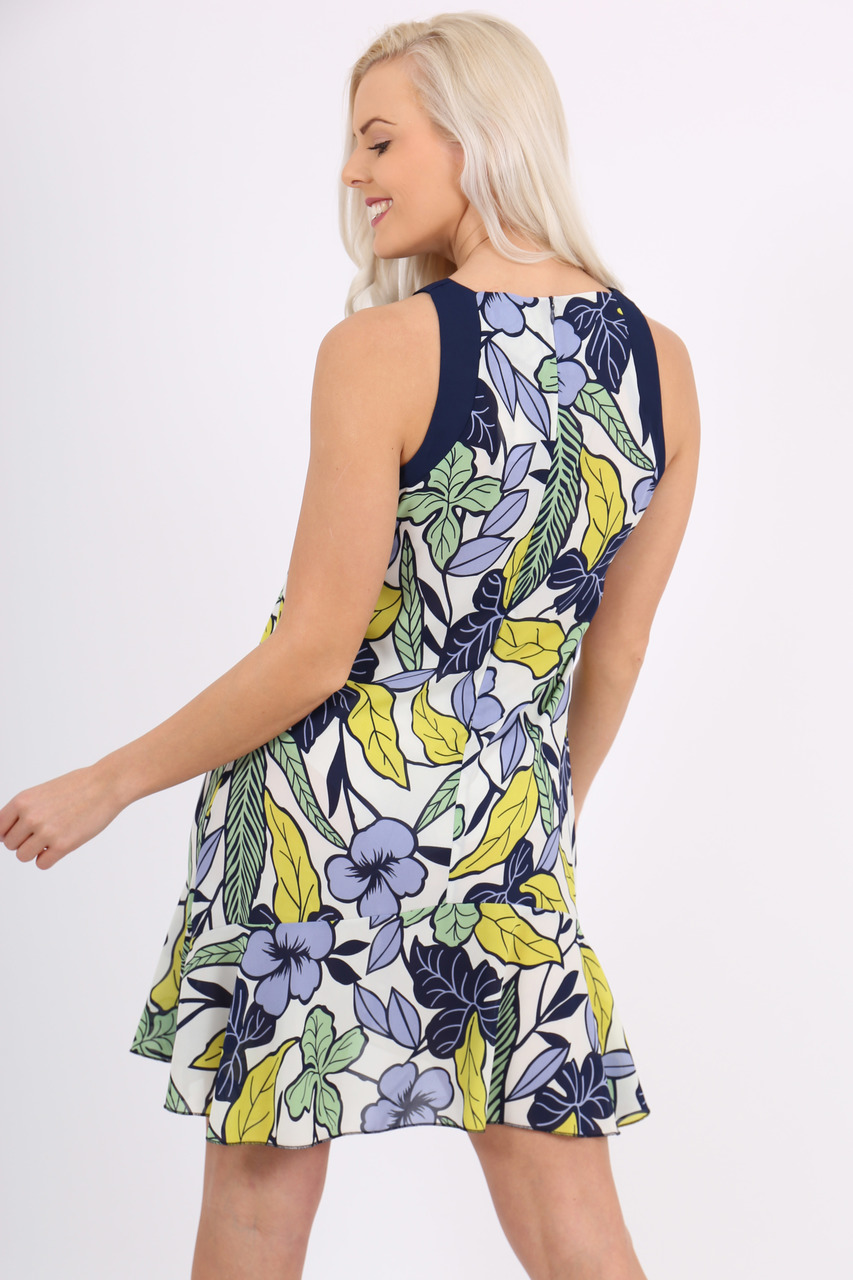 Xena Floral Trumpet Hem Dress