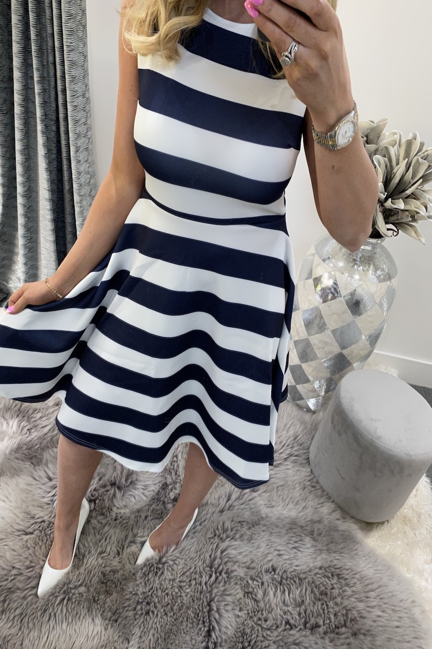 Next navy stripe dress Clearance