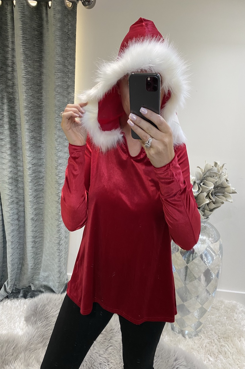 red santa hoodie
