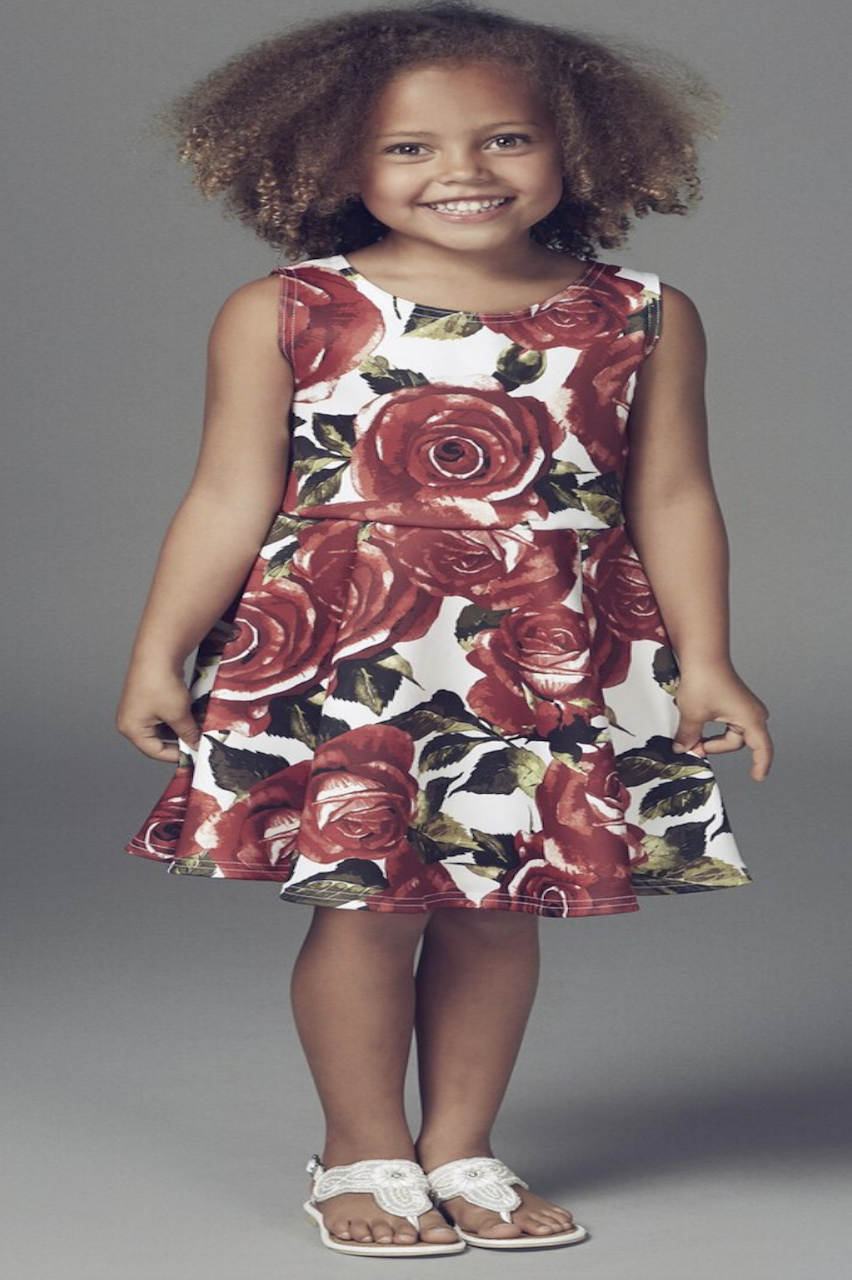 Children's Red Rose Skater Dress - Want 