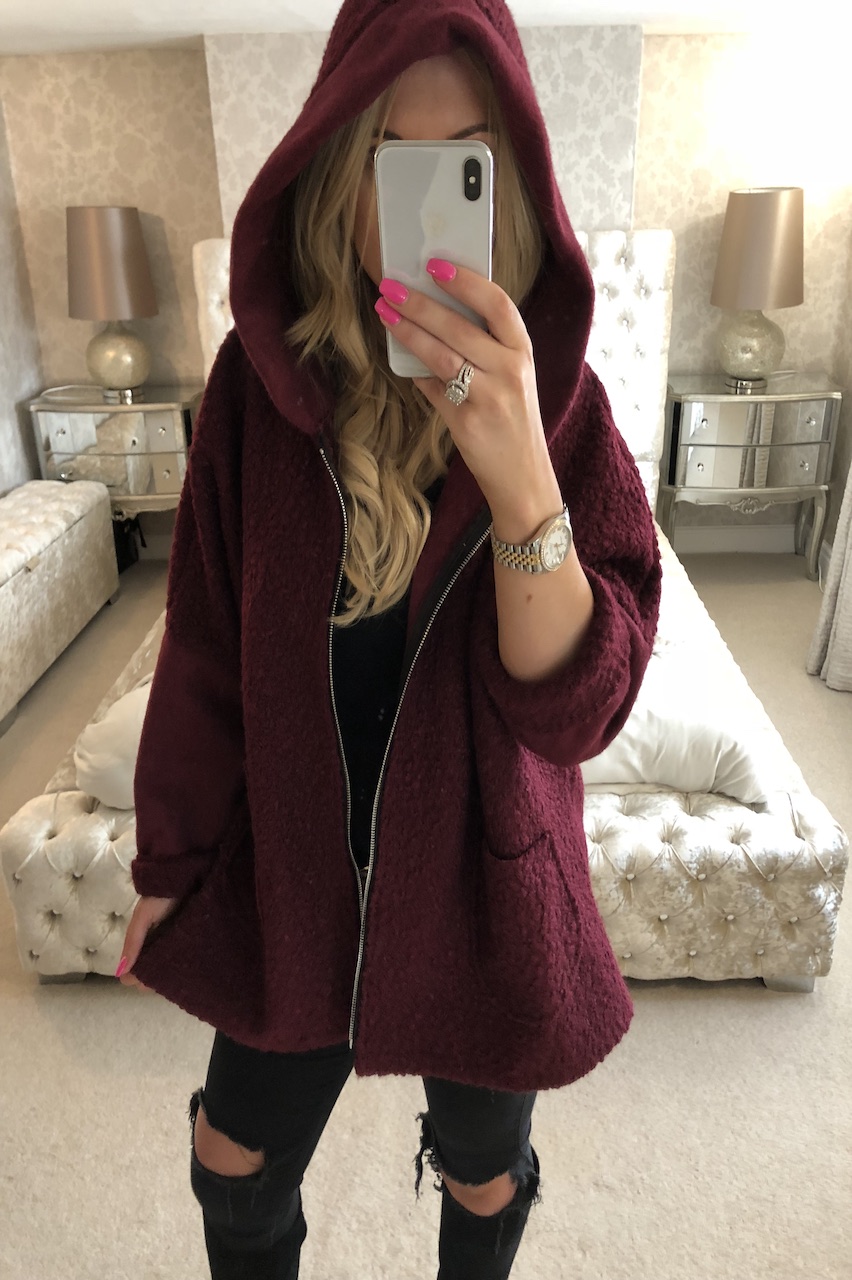 bianca mustard hooded coatigan