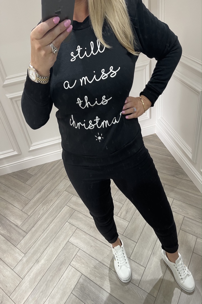 'Still a Miss This Christmas' Black  Christmas Jumper