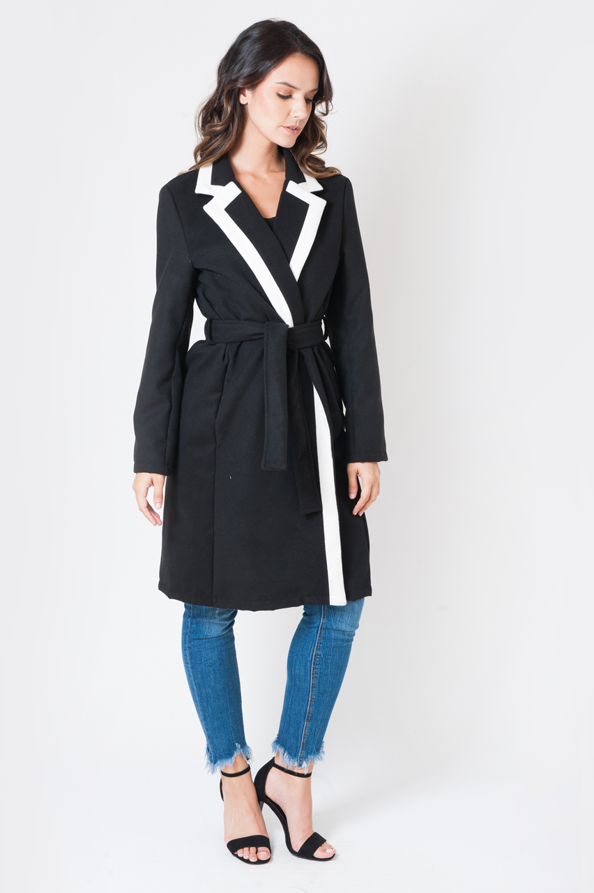 Black and White Trench Coat