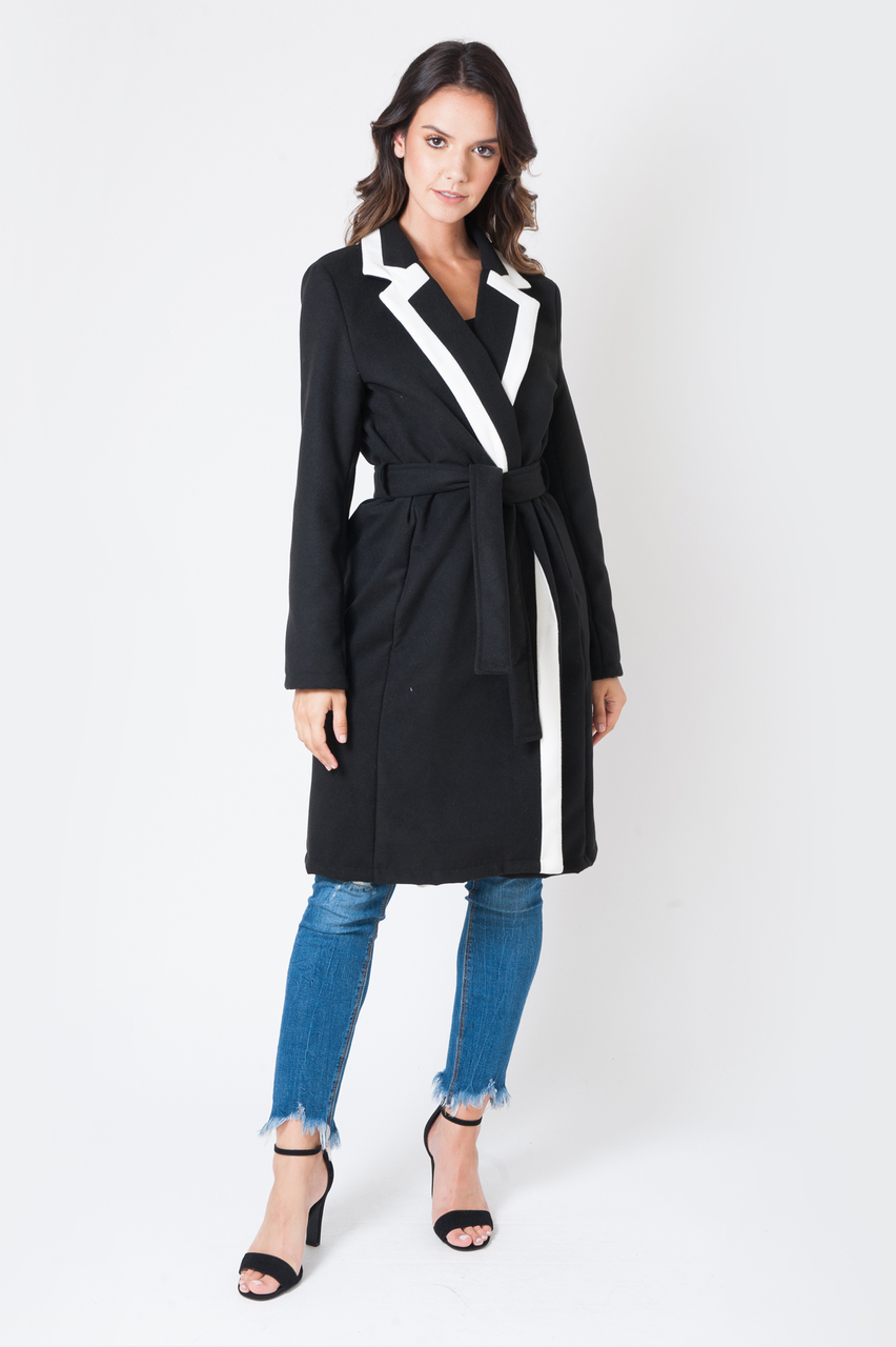 Black and White Trench Coat