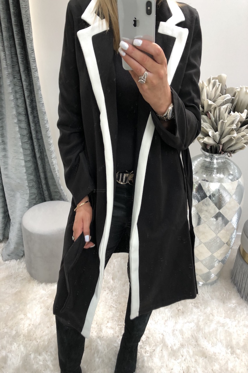 Black and White Trench Coat