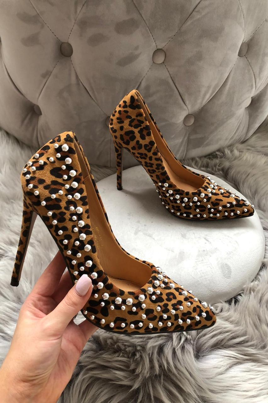 leopard high heels